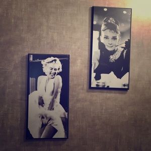 Marilyn Monroe & Audrey Hepburn wall decor